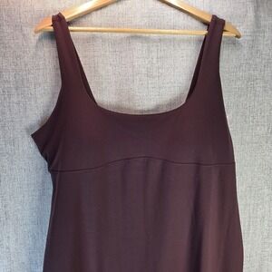 Fabletics PureLuxe Maroon Maxi Dress Back Cut Out Size 2X Athleisure NWT